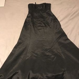 Black Satin Nicole Miller evening dress